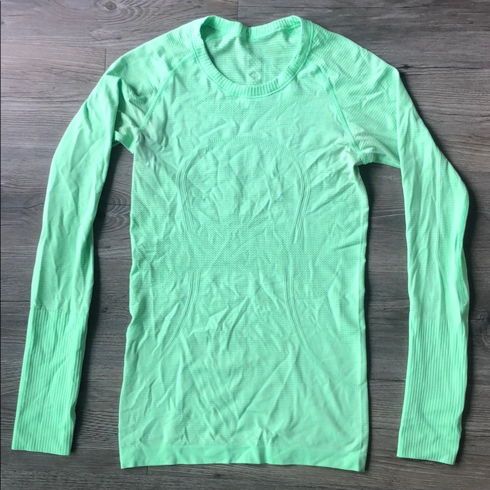 lululemon swiftly long sleeve shirt lime green sz4